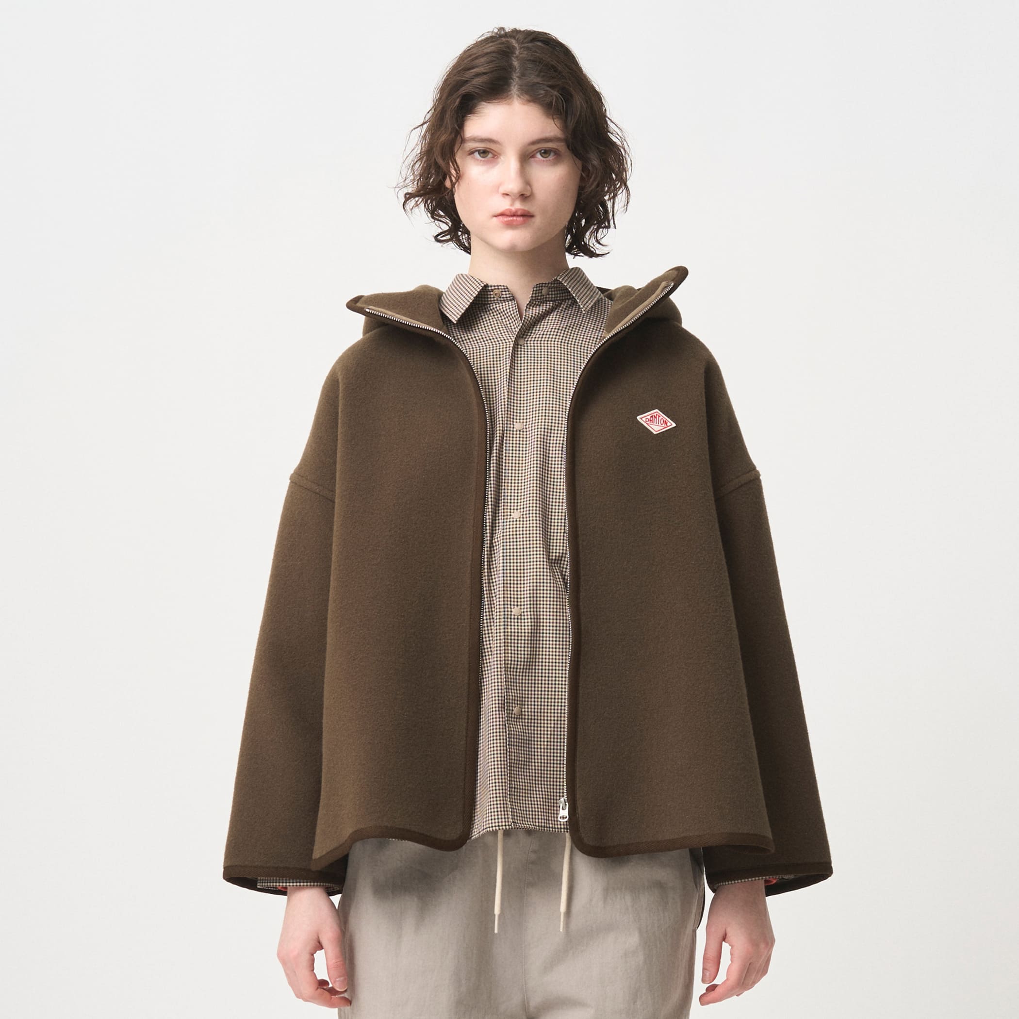 DANTON WOMEN'S WOOL MELTON HOODED JACKET