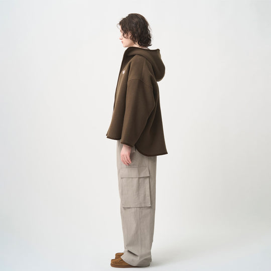 WOMEN'S WOOL MELTON HOODED JACKET