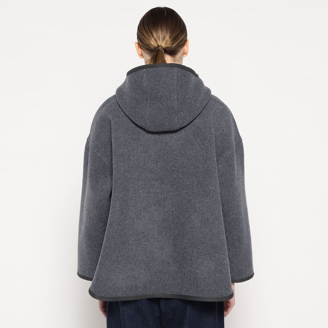 WOMEN'S WOOL MELTON HOODED JACKET
