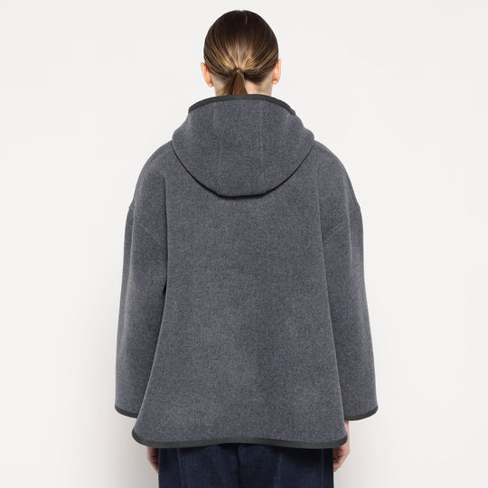 WOMEN'S WOOL MELTON HOODED JACKET