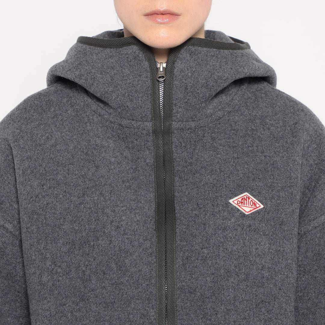 WOMEN'S WOOL MELTON HOODED JACKET