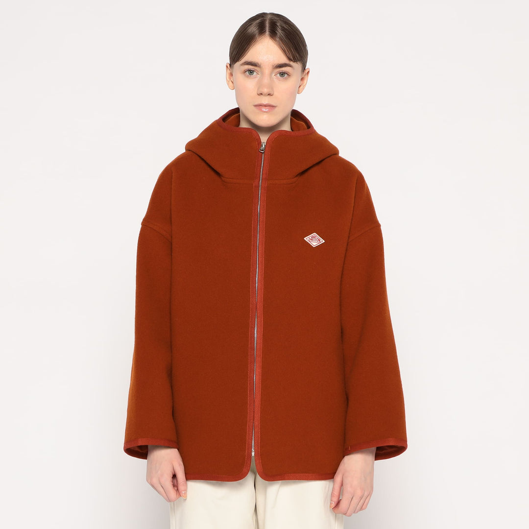 WOMEN'S WOOL MELTON HOODED JACKET