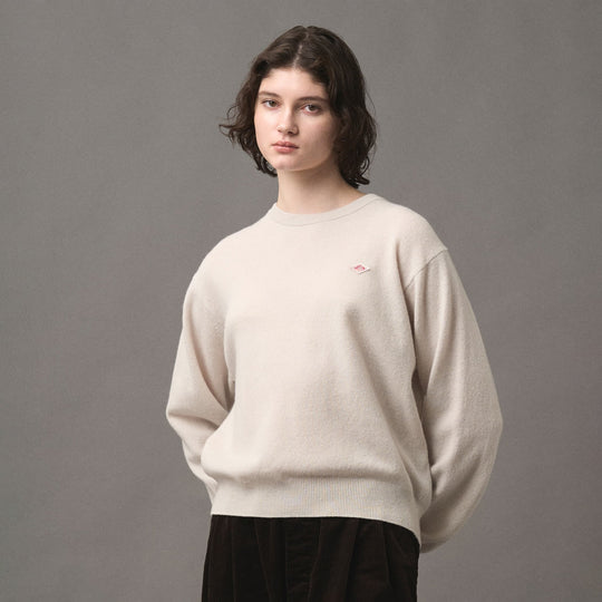 WOMEN'S LAMBSWOOL CREW NECK KNIT PULLOVER