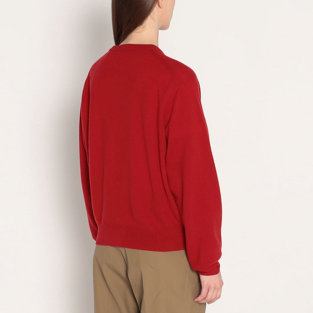 WOMEN'S LAMBSWOOL CREW NECK KNIT PULLOVER