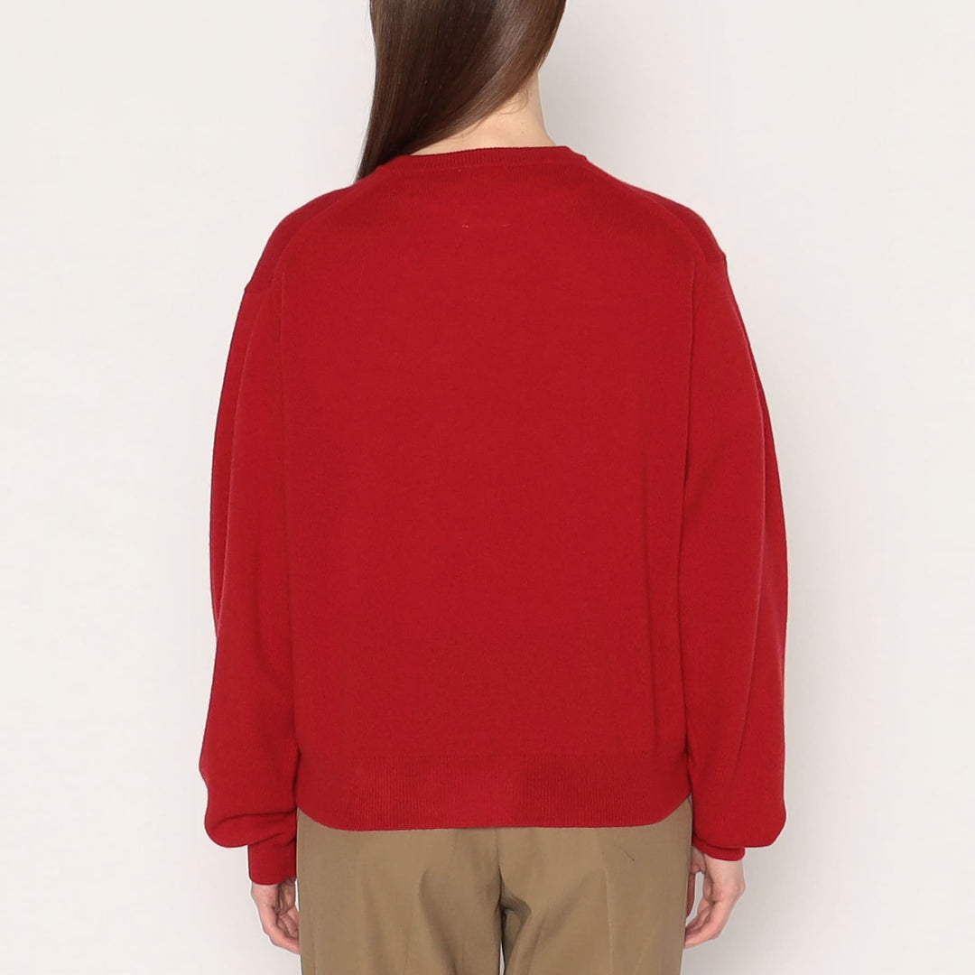 WOMEN'S LAMBSWOOL CREW NECK KNIT PULLOVER