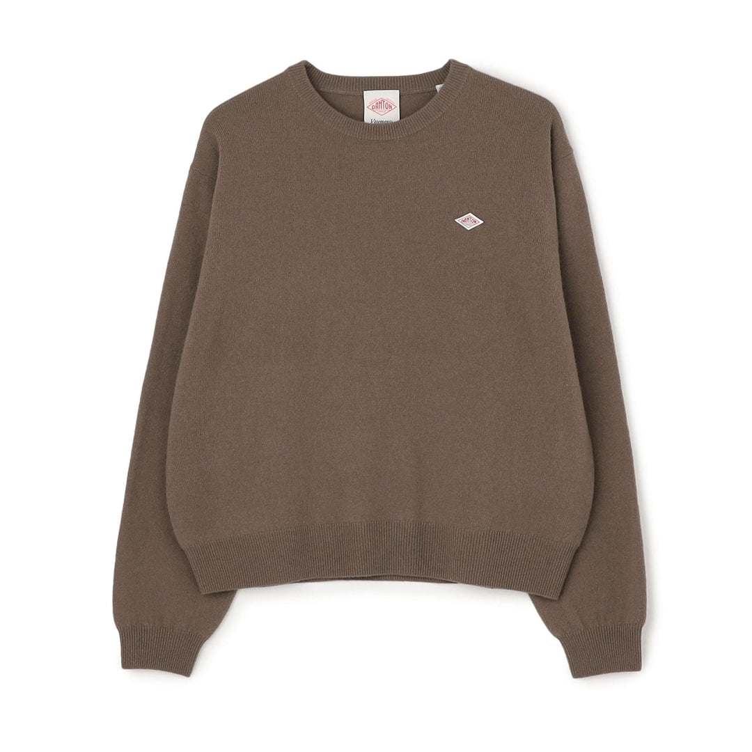 WOMEN'S LAMBSWOOL CREW NECK KNIT PULLOVER