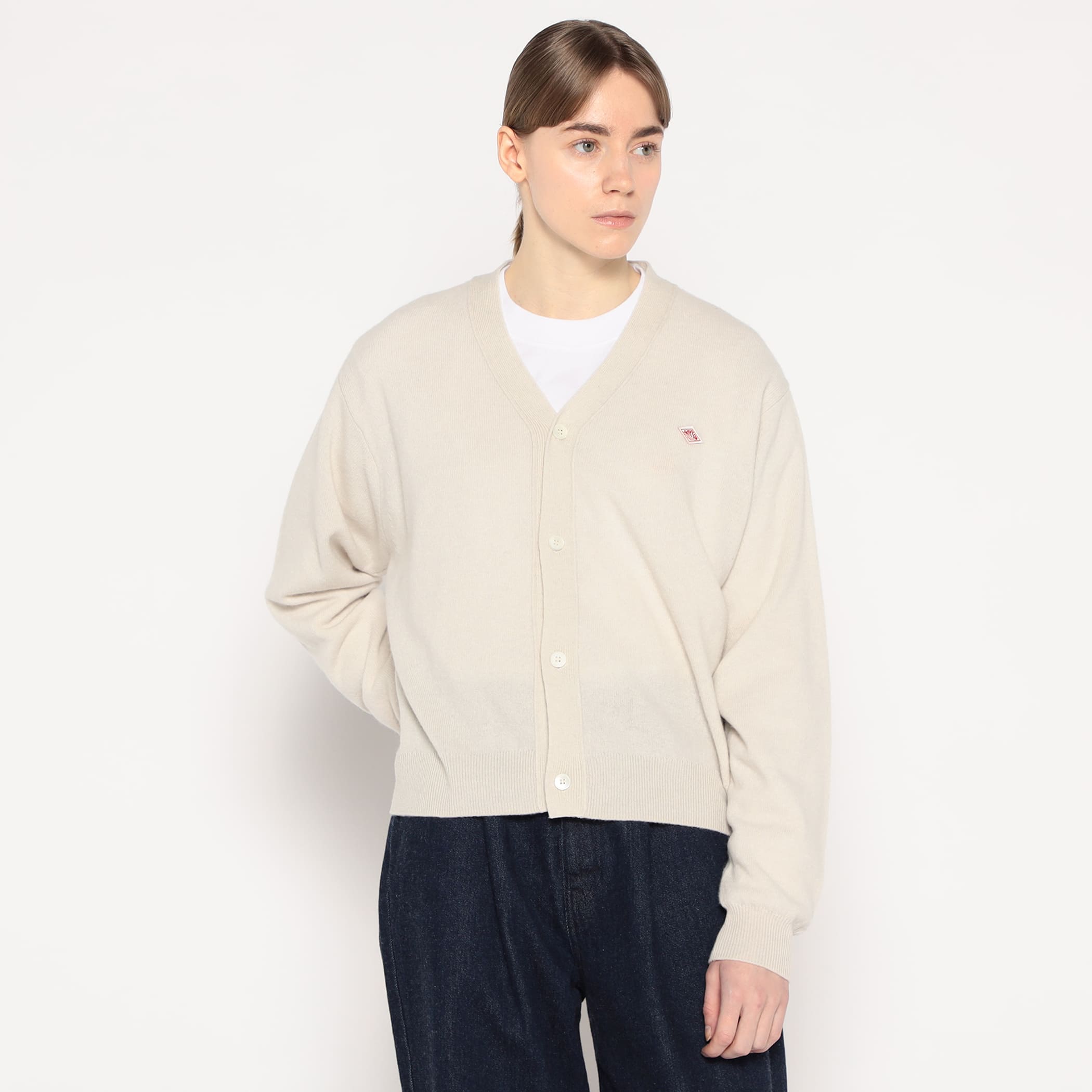 DANTON カーディガン ベージュ36 Danton（ダントン） ニットカーディガン 36 グレイッシュベージュ