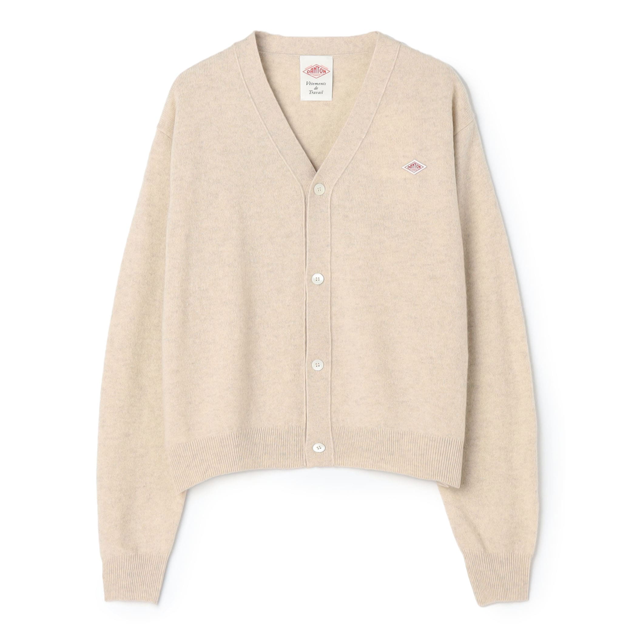 DANTON WOMEN'S LAMBSWOOL V-NECK KNIT CARDIGAN