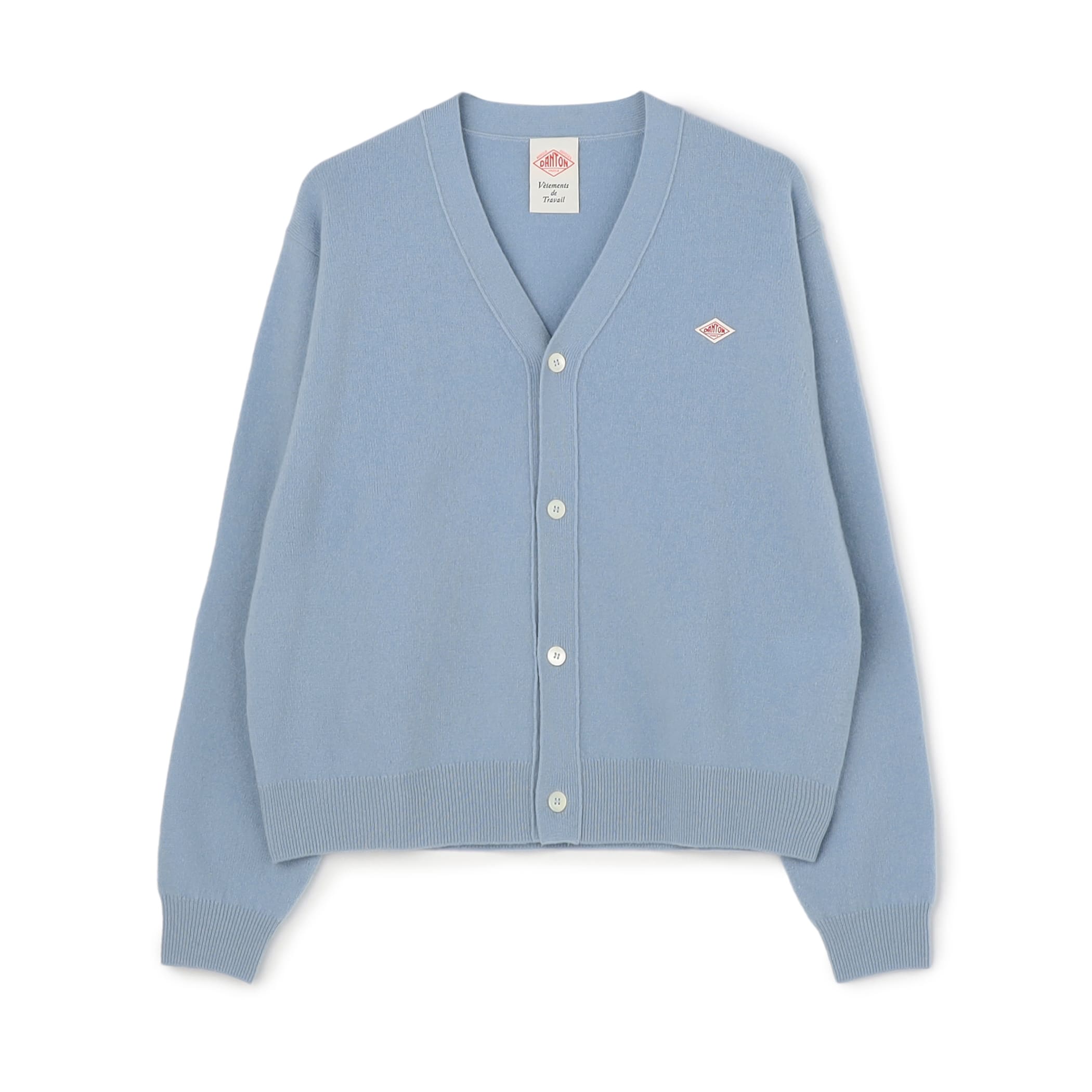 DANTON WOMEN'S LAMBSWOOL V-NECK KNIT CARDIGAN