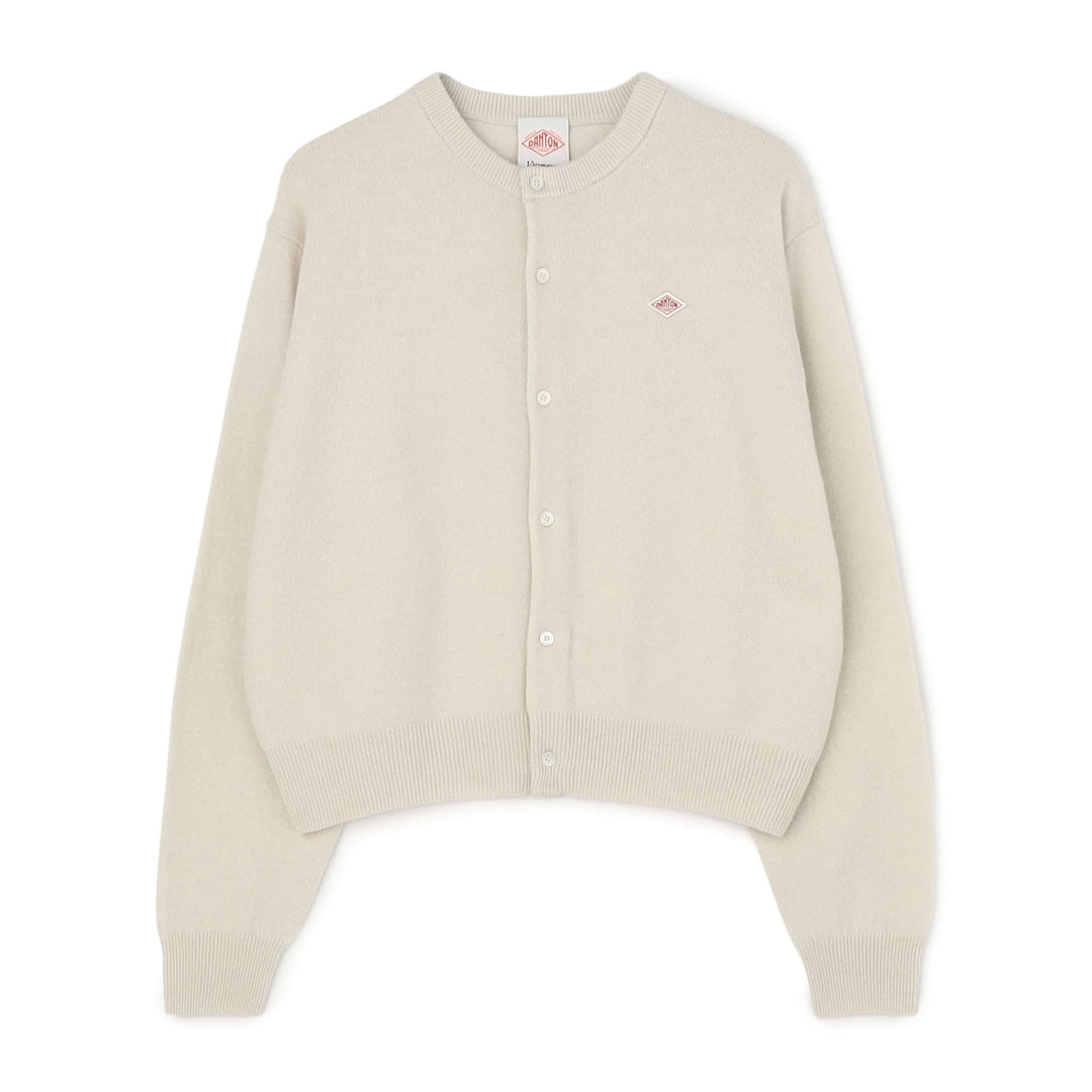 WOMEN'S LAMBSWOOL CREW NECK KNIT CARDIGAN