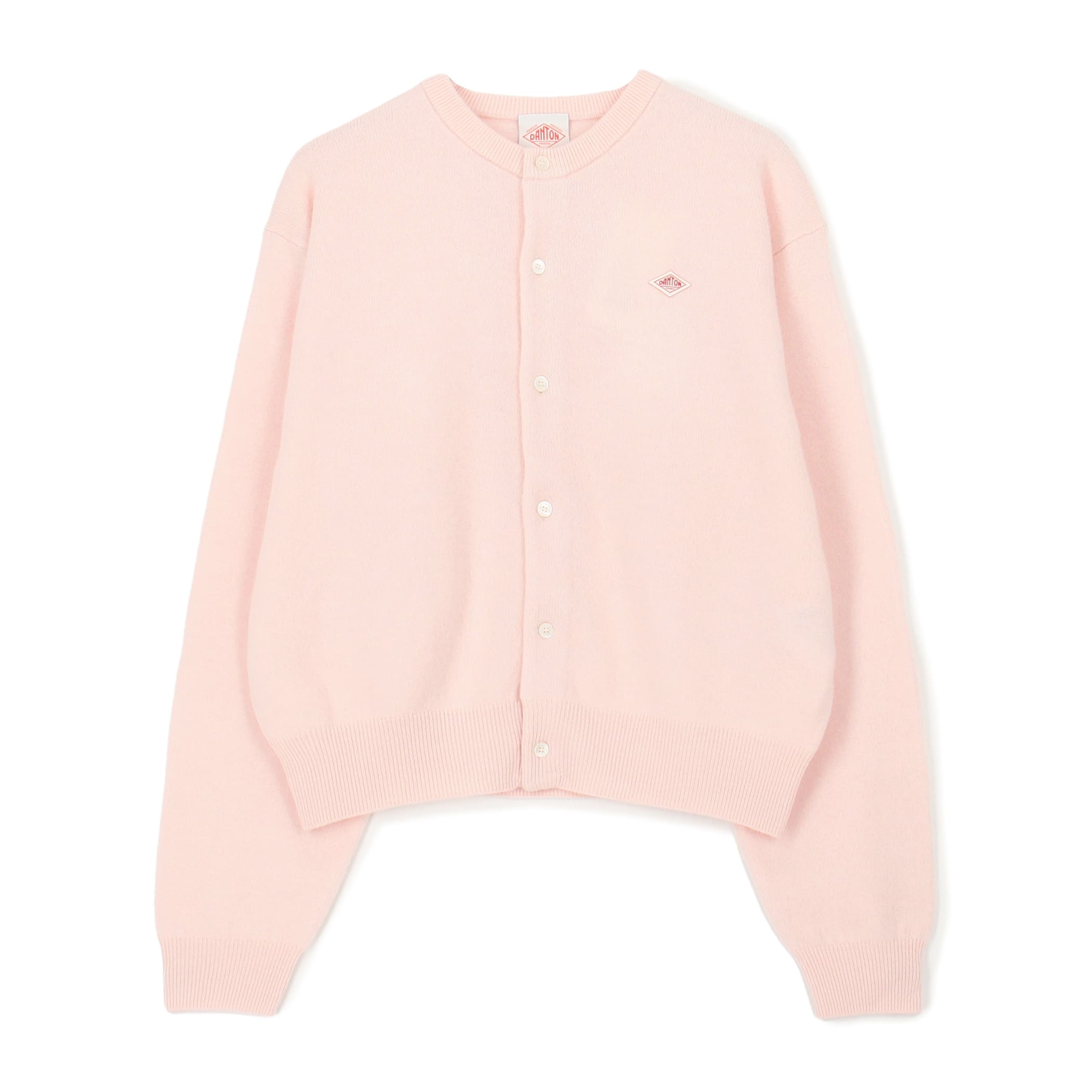 DANTON WOMEN'S LAMBSWOOL CREW NECK KNIT CARDIGAN