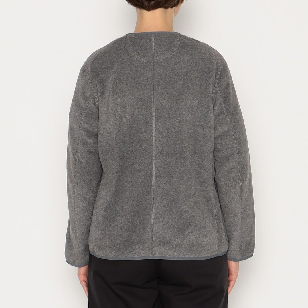 WOMEN'S FLEECE COLLARLESS JACKET