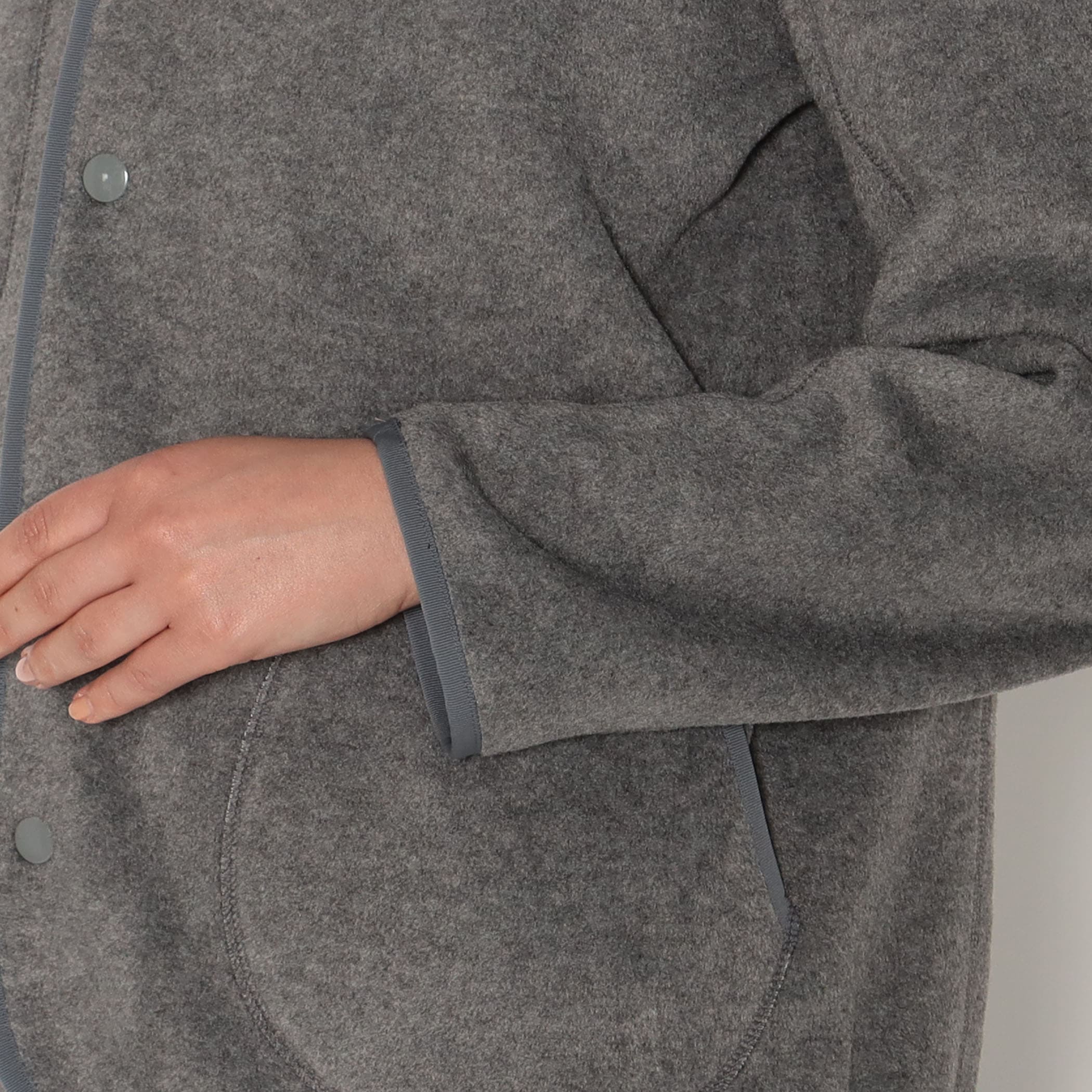 DANTON WOMEN'S FLEECE COLLARLESS JACKET