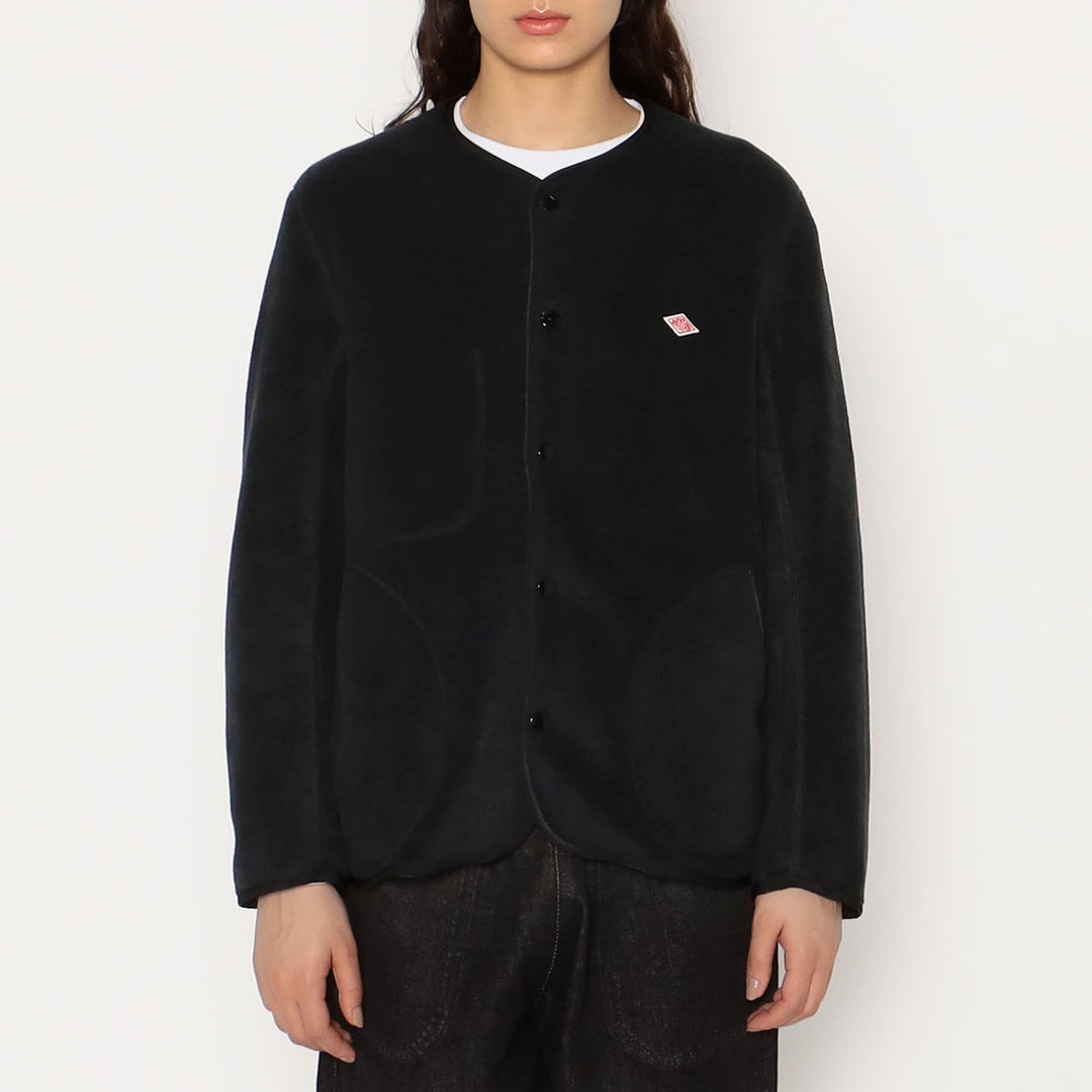 WOMEN'S FLEECE COLLARLESS JACKET