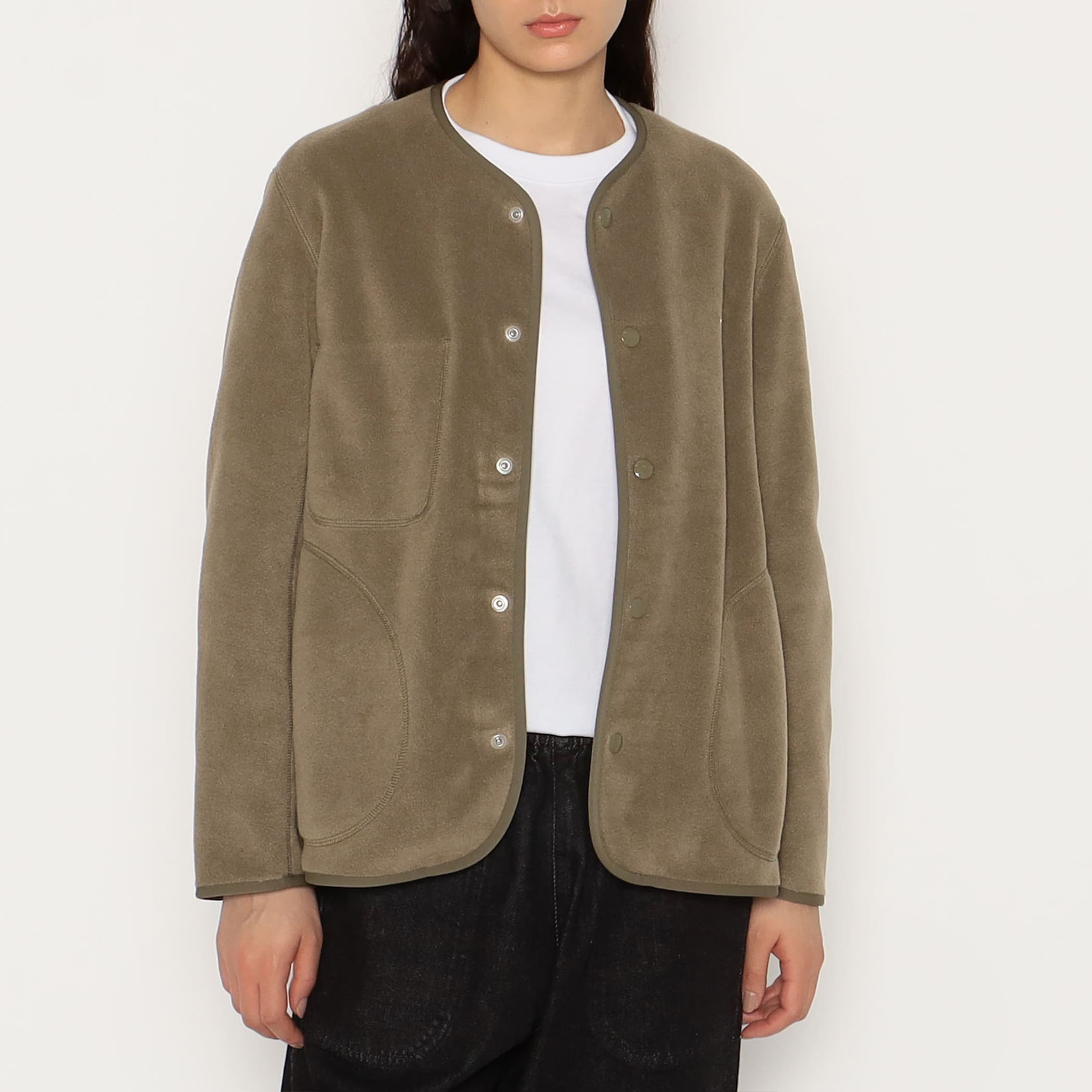 DANTON WOMEN'S FLEECE COLLARLESS JACKET