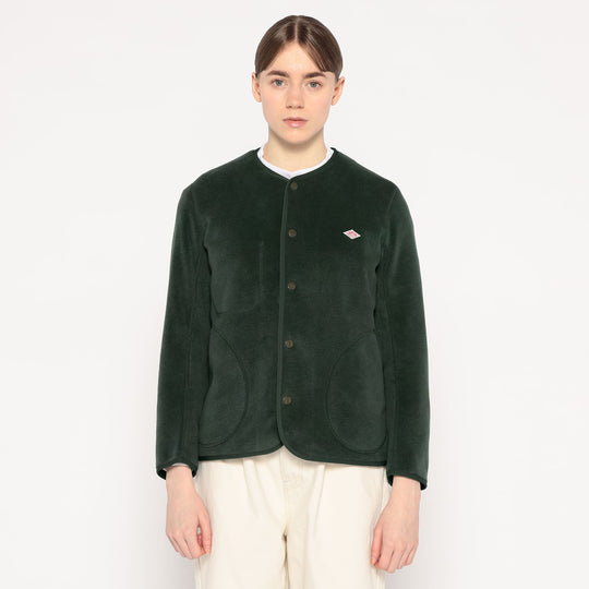 WOMEN'S FLEECE COLLARLESS JACKET