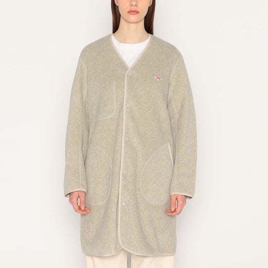 WOMEN'S FLEECE COLLARLESS COAT