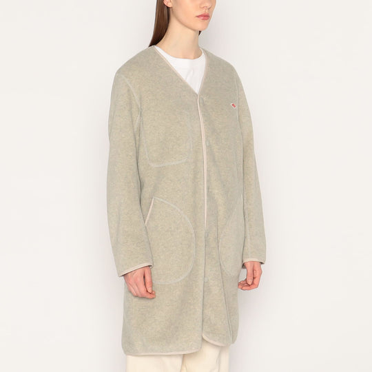 WOMEN'S FLEECE COLLARLESS COAT