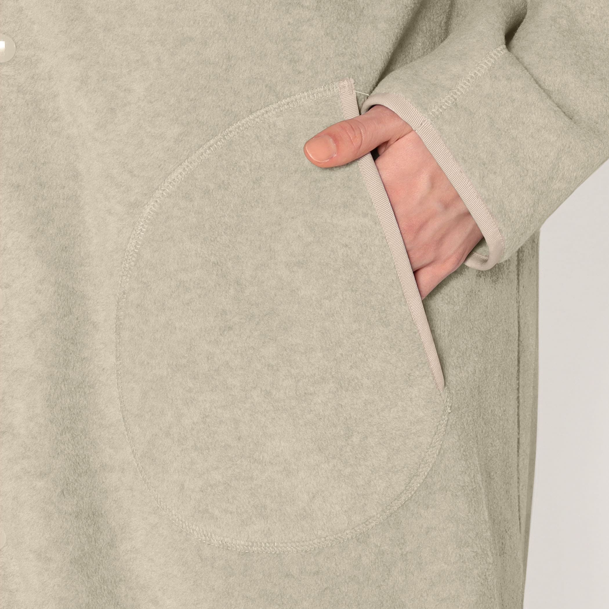 DANTON WOMEN'S FLEECE COLLARLESS COAT