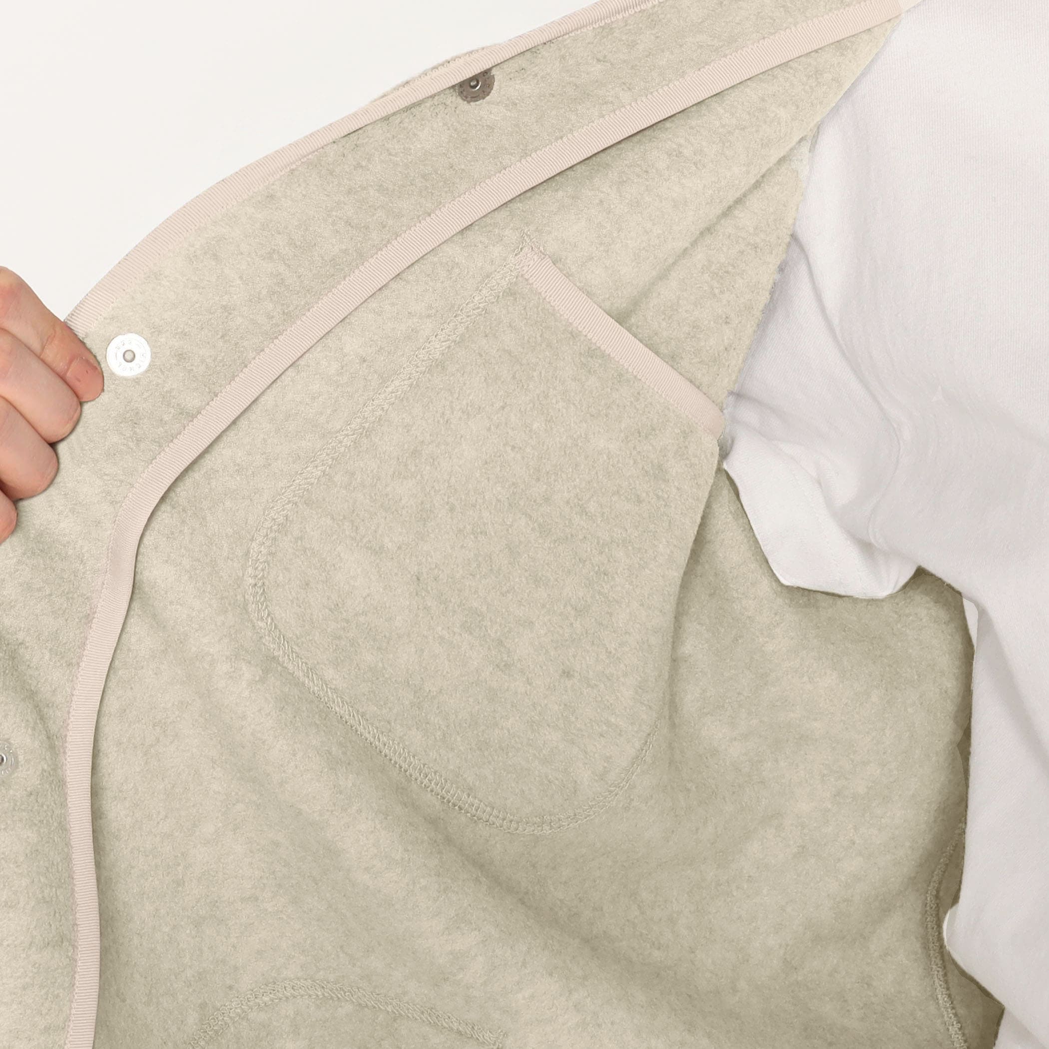 DANTON WOMEN'S FLEECE COLLARLESS COAT