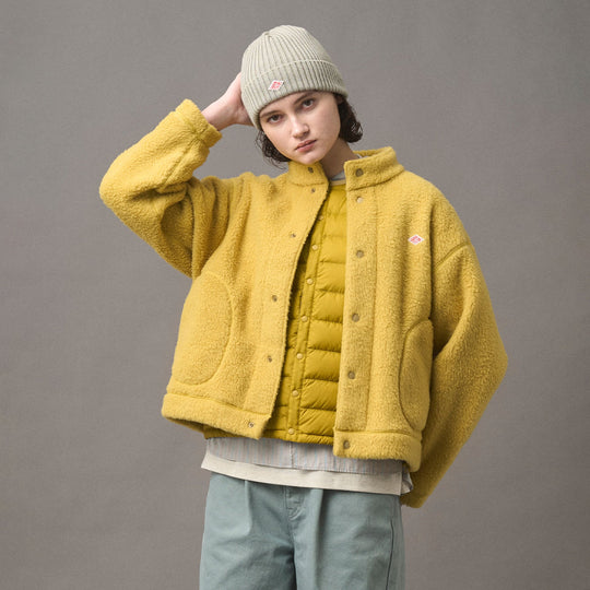 WOMEN'S DOUBLE FACE BOA STAND COLLAR CARDIGAN