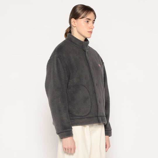 WOMEN'S DOUBLE FACE BOA STAND COLLAR CARDIGAN