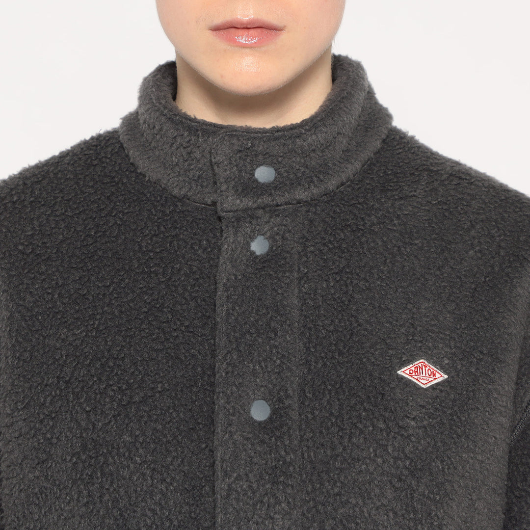 WOMEN'S DOUBLE FACE BOA STAND COLLAR CARDIGAN