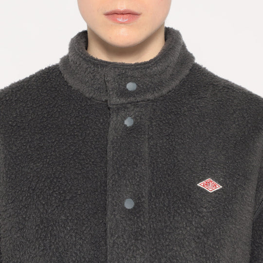 WOMEN'S DOUBLE FACE BOA STAND COLLAR CARDIGAN