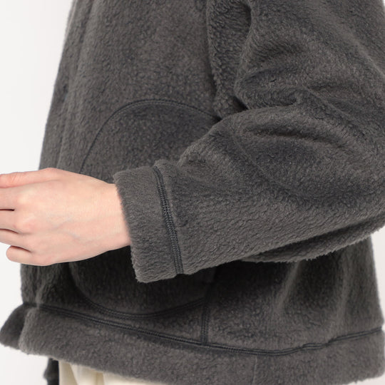 WOMEN'S DOUBLE FACE BOA STAND COLLAR CARDIGAN