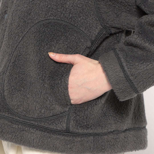 WOMEN'S DOUBLE FACE BOA STAND COLLAR CARDIGAN