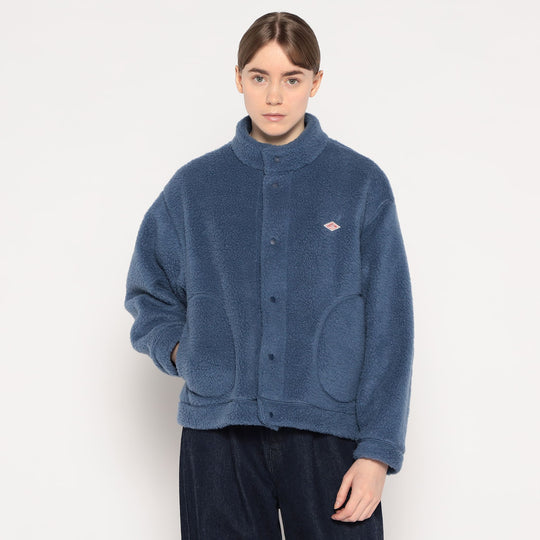 WOMEN'S DOUBLE FACE BOA STAND COLLAR CARDIGAN