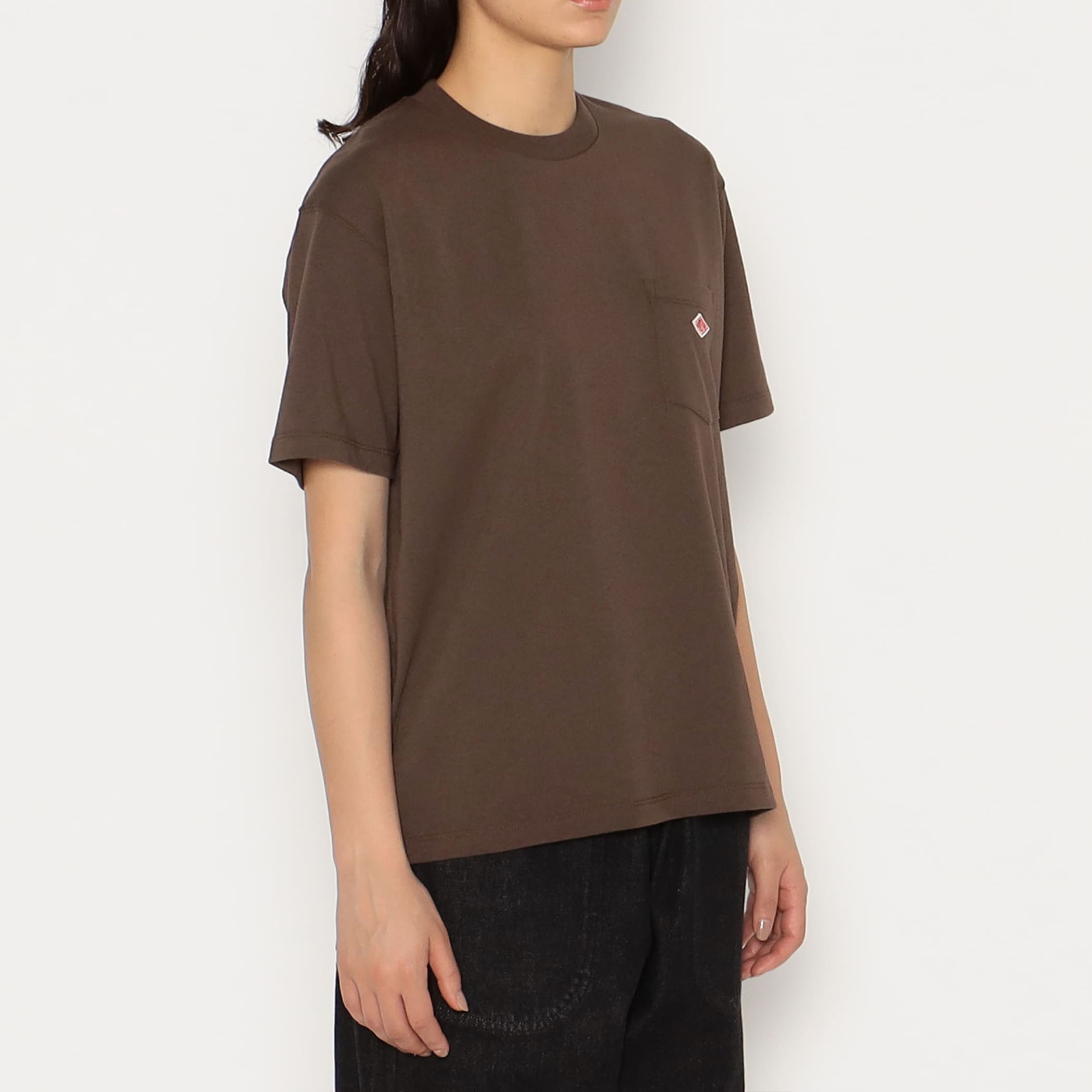 DANTON WOMEN'S SHORT SLEEVE POCKET T-SHIRT PLAIN