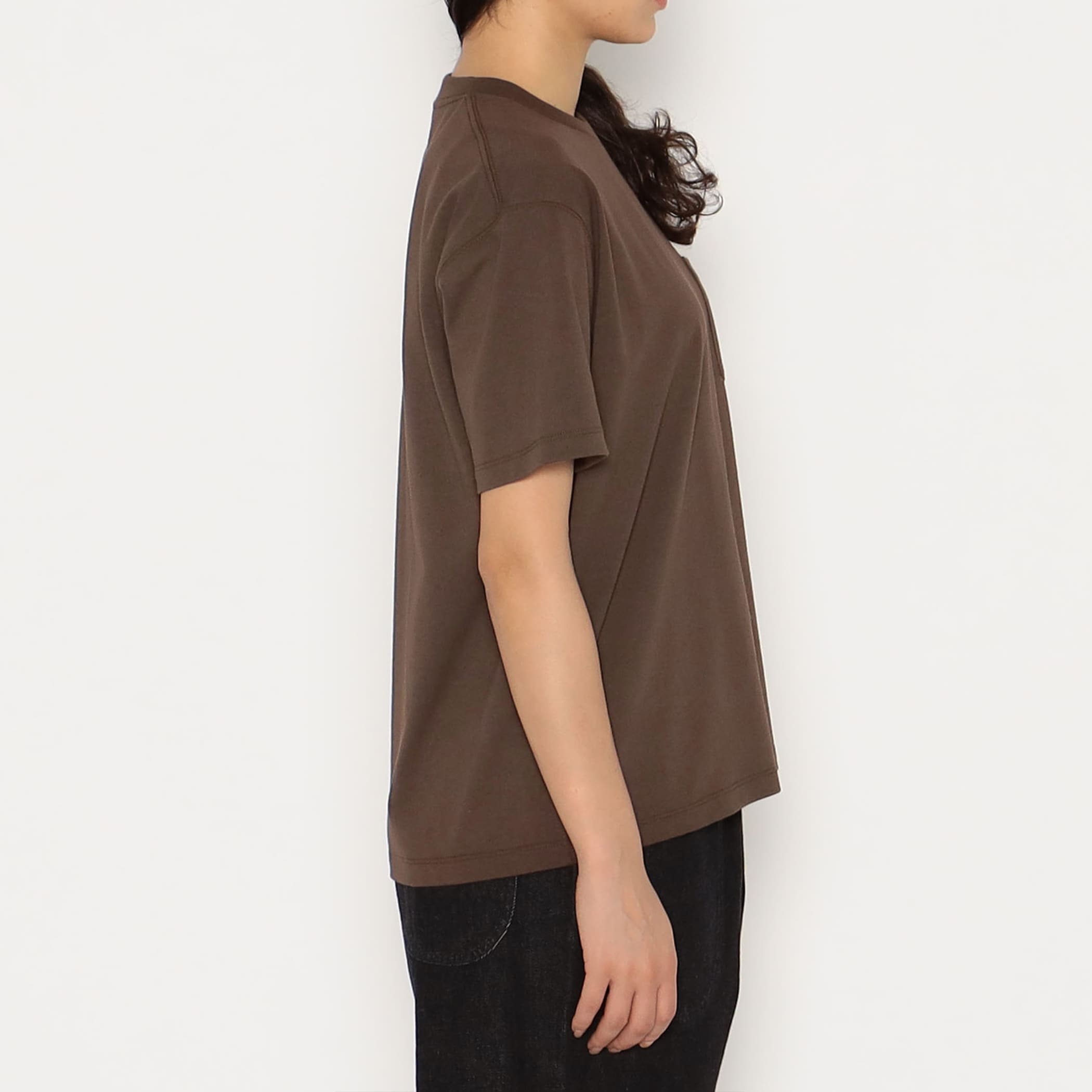 DANTON WOMEN'S SHORT SLEEVE POCKET T-SHIRT PLAIN