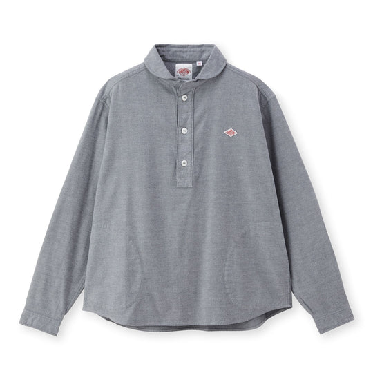 WOMEN'S COTTON FLANNEL ROUND COLLAR PULLOVER SHIRT