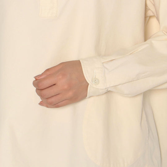 WOMEN'S COTTON FLANNEL ROUND COLLAR PULLOVER SHIRT