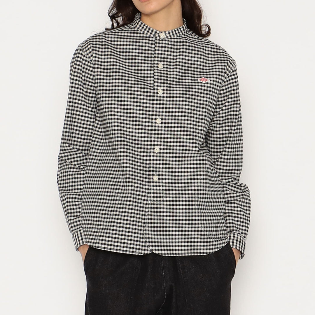 WOMEN'S OXFORD BAND COLLAR SHIRT PATTERN