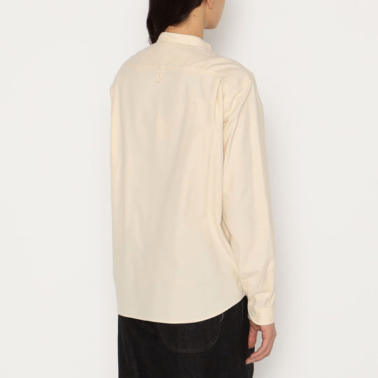 WOMEN'S COTTON FLANNEL BAND COLLAR SHIRT