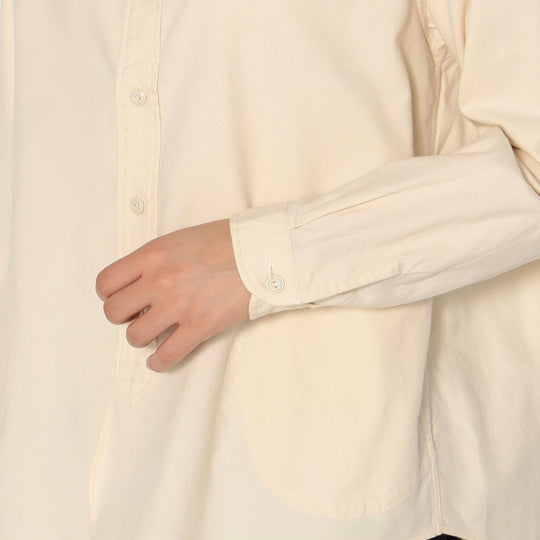 WOMEN'S COTTON FLANNEL BAND COLLAR SHIRT