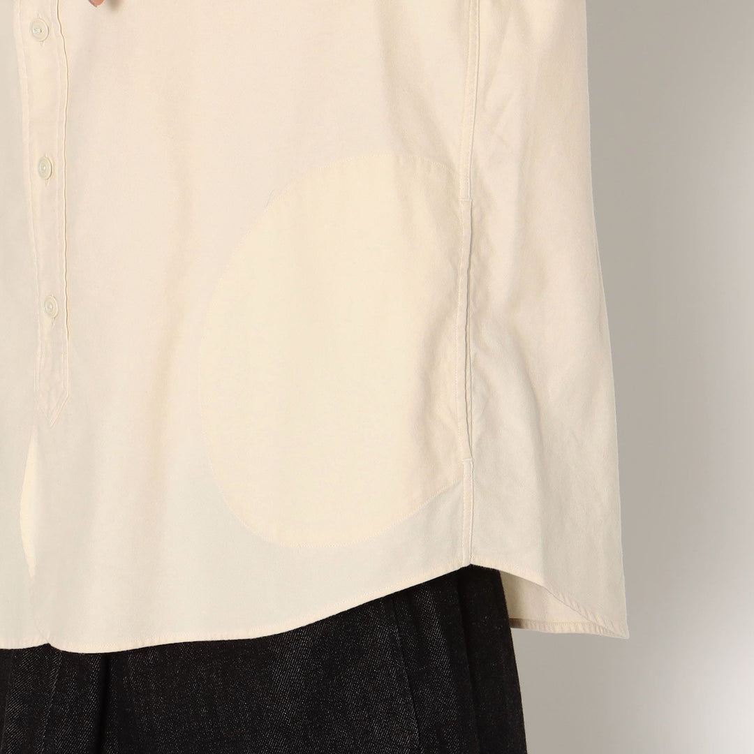 WOMEN'S COTTON FLANNEL BAND COLLAR SHIRT