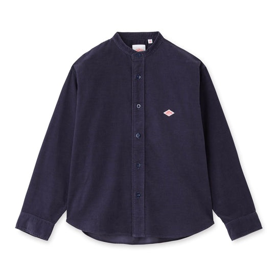 WOMEN'S CORDUROY BAND COLLAR SHIRT