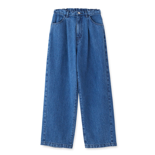 WOMEN'S JAPANESE DENIM TUCK STRAIGHT PANTS