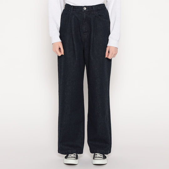 WOMEN'S JAPANESE DENIM TUCK STRAIGHT PANTS