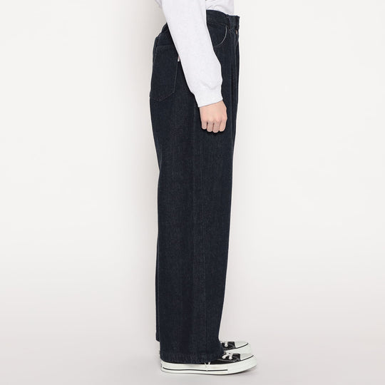 WOMEN'S JAPANESE DENIM TUCK STRAIGHT PANTS