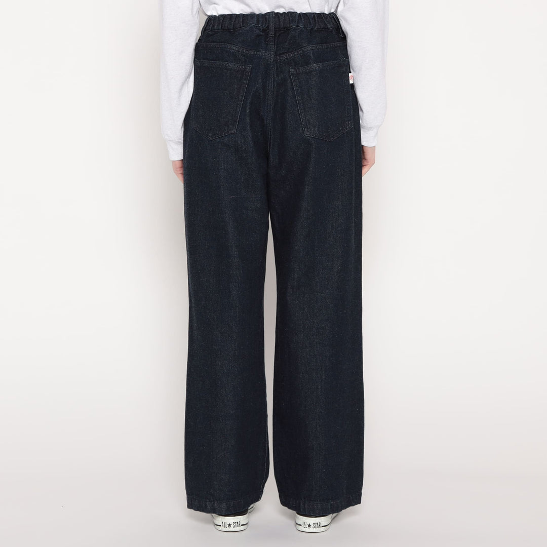 WOMEN'S JAPANESE DENIM TUCK STRAIGHT PANTS
