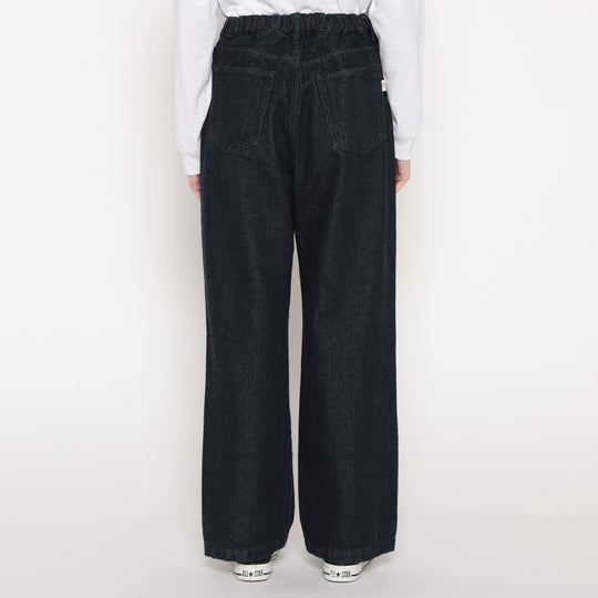 WOMEN'S JAPANESE DENIM TUCK STRAIGHT PANTS