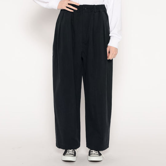 WOMEN'S C/N TWILL DOUBLE PLEATED EASY PANTS