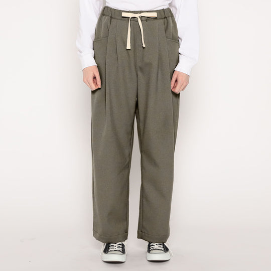 WOMEN'S POLYESTER FLANNEL 2TUCK EASY PANTS