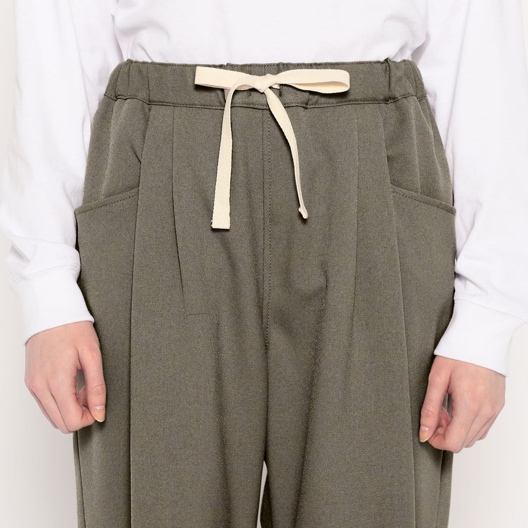 WOMEN'S POLYESTER FLANNEL 2TUCK EASY PANTS