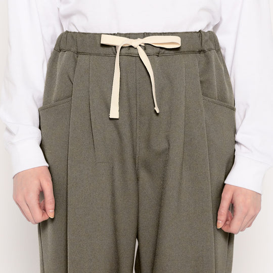 WOMEN'S POLYESTER FLANNEL 2TUCK EASY PANTS