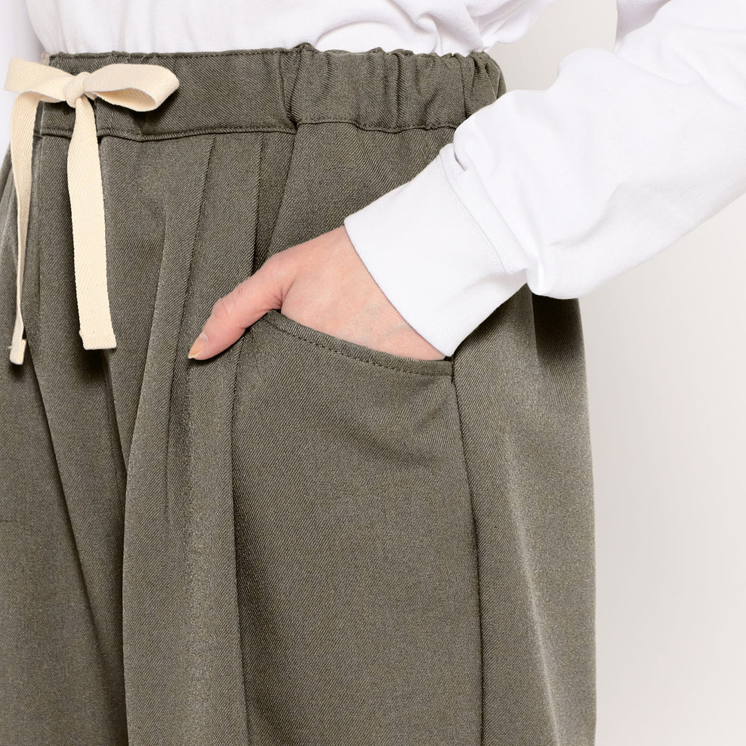 WOMEN'S POLYESTER FLANNEL 2TUCK EASY PANTS